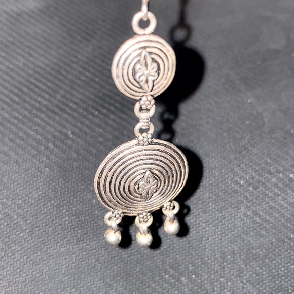 Silver Indian Chandelier Earrings - Picture 4 of 6